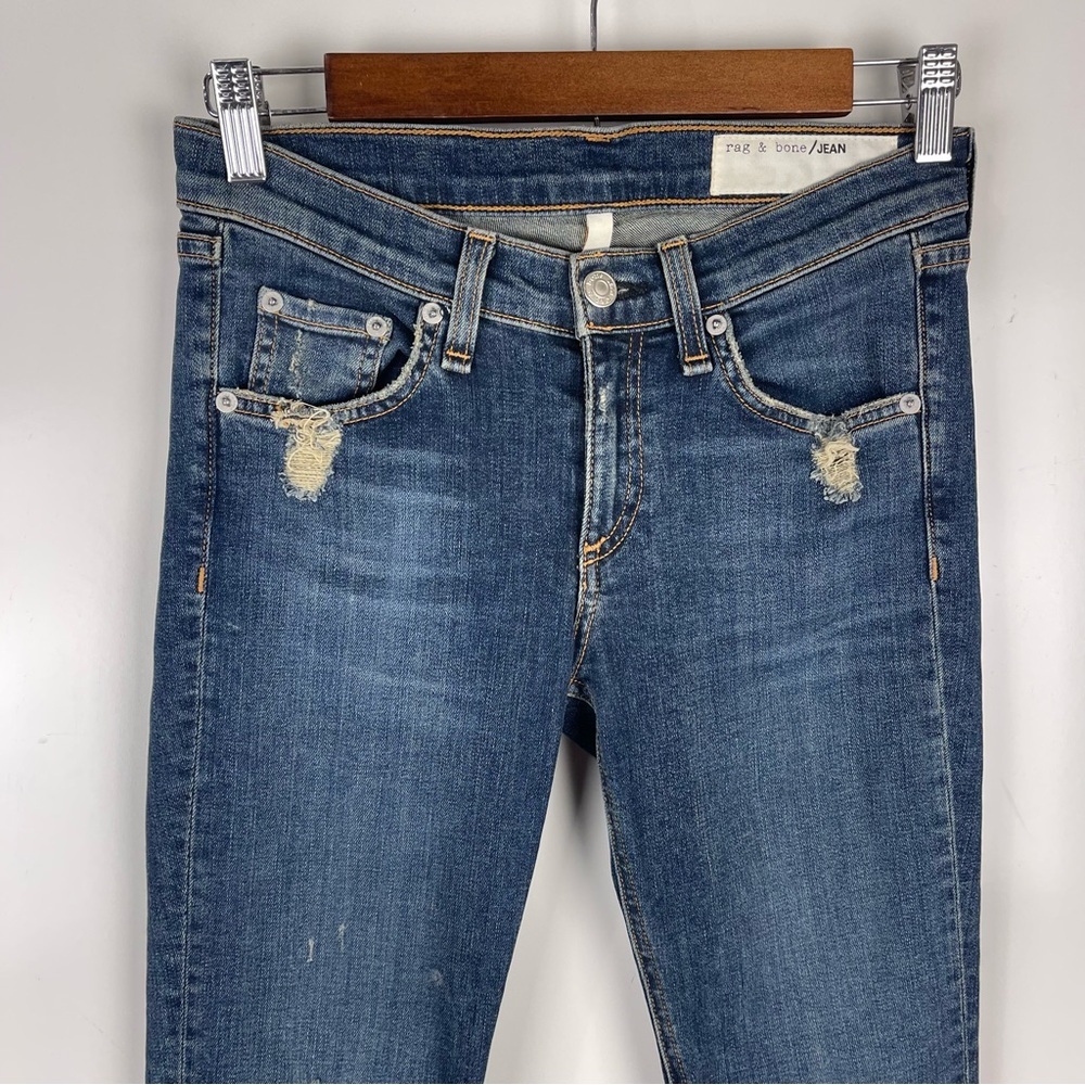 Rag & Bone La Paz Skinny Jeans Distressed Women's Size 26 Dark Wash Blue Casual - Picture 3 of 9
